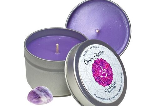 Crown Chakra Candle with Crystal