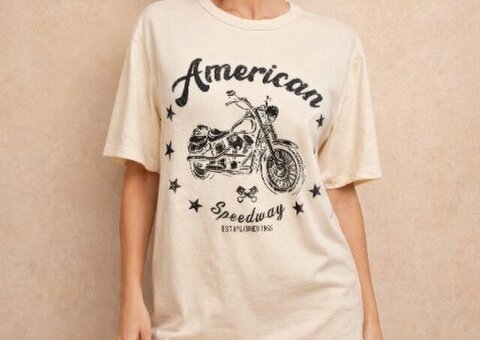 American Motorcycle Cotton Boxy Top