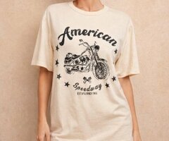 American Motorcycle Cotton Boxy Top