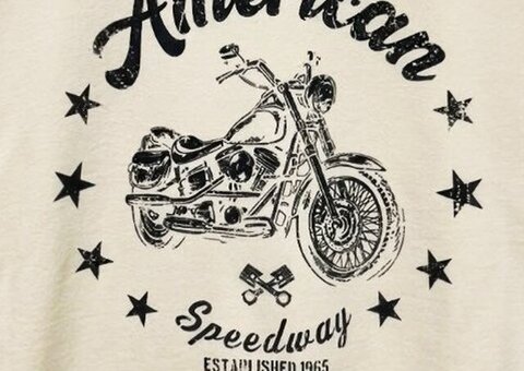 American Motorcycle Cotton Boxy Top