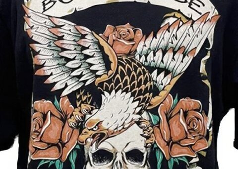 Born To Be Free Skull Graphic Cotton Boxy Top