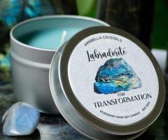Labradorite Crystal Candle