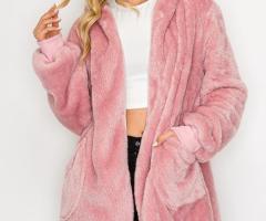 Fleece Jacket With Pocket - Mauve