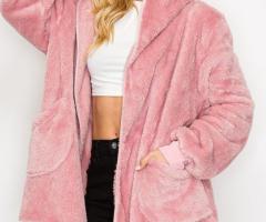 Fleece Jacket With Pocket - Mauve